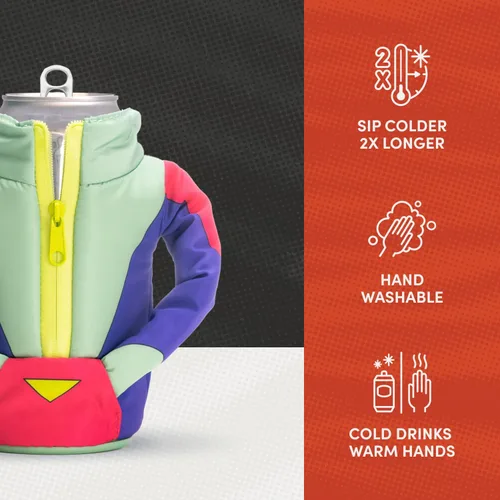 Miniatura 7 de Puffin - Chaqueta de esquí The Miller - Enfriador de botellas y latas altas aislado I Aislante de botellas de cerveza y latas de refrescos, mantiene