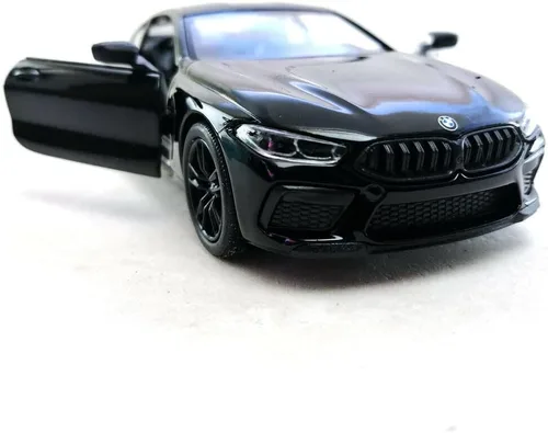 Miniatura 4 de KiNSMART BMW M8 Competition - Coche de juguete modelo de metal fundido a presión a escala 1:36 de 5 pulgadas, color negro y rojo con acción