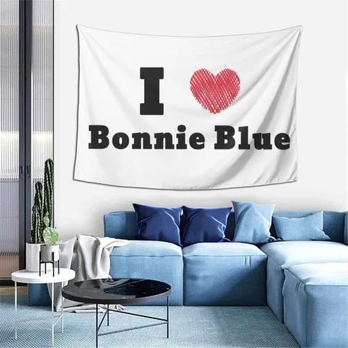 Miniatura 9 de LIFANGMI I Love Bonnie Blue Tapestry Wall Hanging 60x40 Inch Bedroom Living Room Dormitory Home Decoration Wall Tapestry