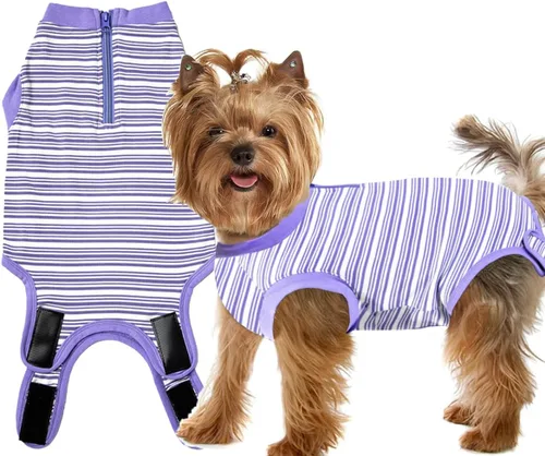 Miniatura 15 de Traje de Recuperación Wabdhaly para Perros, Traje de Cone de Perro con Cremallera Alternativa para Cirugía de Esterilización Femenina, Traje