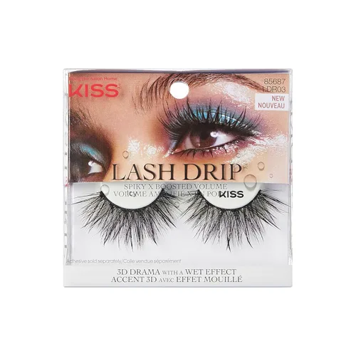 KISS - Pestañas postizas Lash Drip, Spiky X Boost Volume, efecto hidratado de aspecto húmedo único, pestañas postizas reutilizables de varias (Icy)