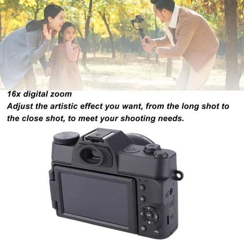 Miniatura 3 de Cámara digital 4K, cámara de vlogging de 48MP con pantalla abatible HD de 3 pulgadas de 180°, zoom digital de 16X, cámara de video de viaje