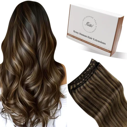 Miniatura 32 de Hetto - Extensiones de cabello humano real para coser, color negro azabache, #1, 12 pulgadas, 2.47 onzas Adhesivo suave, fuerte, uso diario
