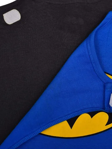 Miniatura 3 de DC Comics - Mameluco de manga larga con capucha y cremallera para niños recién nacidos, bebés y niños pequeños, azul o negro