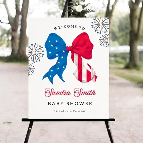Miniatura 9 de Custom All American Baby Shower Welcome Sign – Personalized Party Decoration for Boy or Girl – Rustic Patriotic Made in USA Shower Sign – Printed 5