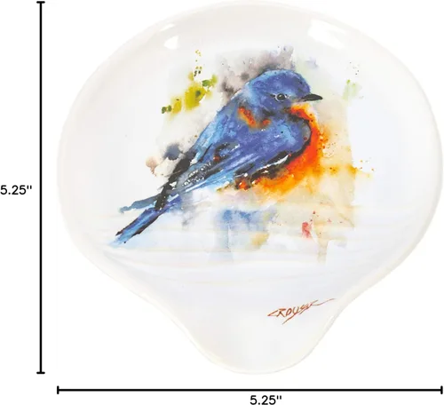 Miniatura 7 de DEMDACO Dean Crouser Bluebird - Cuchara de cerámica brillante (5 x 5 pulgadas)