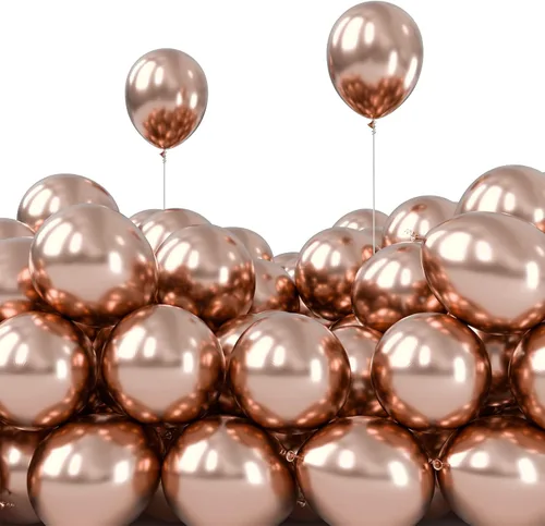 Miniatura 6 de PartyWoo 50 globos metálicos de oro rosa de 5 pulgadas y 50 globos dorados metálicos de 5 pulgadas, juego mini cromado