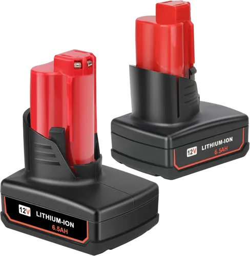 JYJZPB Paquete de 2 baterías de 12 V compatibles con herramientas eléctricas Milwaukee M12, repuesto para batería Milwaukee de 12 voltios 48-11-2440