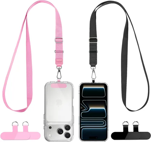 Miniatura 11 de CACOE Paquete de 2 cordones para teléfono, 2 correas ajustables para el cuello, 2 parches, cordones universales multifuncionales compatibles