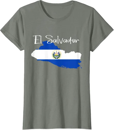Miniatura 16 de Camiseta con la bandera de El Salvador, mapa de El Salvador, camiseta de Salvador para mujer