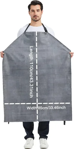 Miniatura 4 de Nanxson Delantal impermeable de goma gruesa, resistente a los productos químicos, delantal resistente ajustable para lavavajillas, jardinería