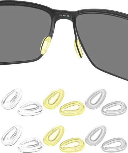 6 pares de almohadillas de nariz de repuesto amarillas y grises y transparentes para Oakley Feedback OO4079|Holbrook Metal OO4123|Crosshair OO4060