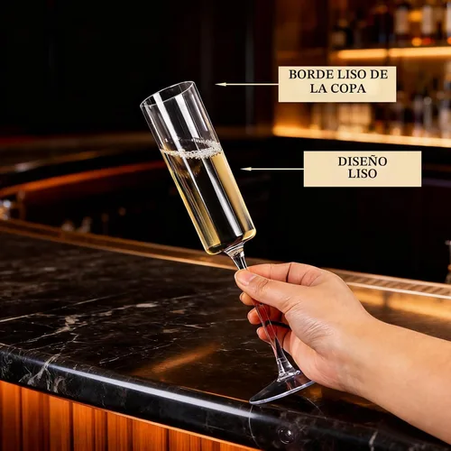 Miniatura 3 de Ciaell Paquete de 24 copas de champán de plástico – Copas de champán desechables transparentes de 6 onzas – Vasos cuadrados de plástico