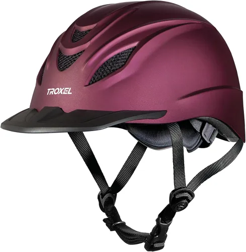 Miniatura 10 de Troxel Intrepid - Casco de equitación para caballos de silla, diseño ajustable de bajo perfil, equipo de seguridad para equitación Rosa Blush Duratec