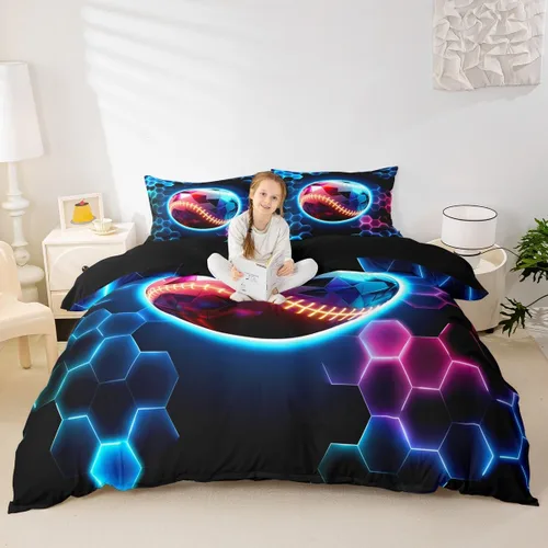 Miniatura 19 de Erosebridal Sports Duvet Cover Football Patchwork Bedding Sets, Geometric Ball Pattern Bed Cover Rugby Game Bed Set Twin