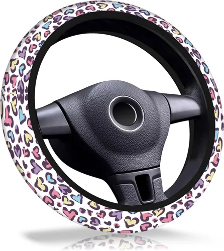 Miniatura 6 de Funda para volante de automóvil, de neopreno elástico transpirable antideslizante de 15 pulgadas, protector para volante de automóvil para mujeres