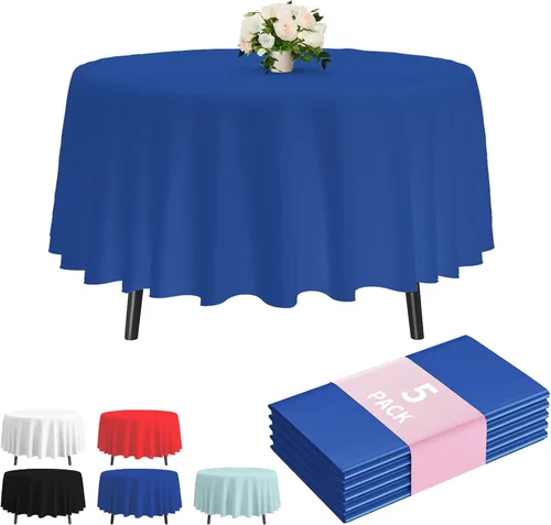 Miniatura 43 de Fixwal Mantel de plástico negro desechable de 54 x 108 pulgadas, mantel rectangular impermeable, paquete de 5 para graduación, decoración de fiesta
