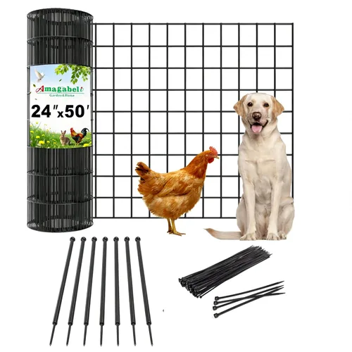 Miniatura 10 de AMAGABELI Garden & Home Alambre de pollo de 13.7 pulgadas x 236 pulgadas, malla galvanizada hexagonal para proyectos de manualidades, cercas