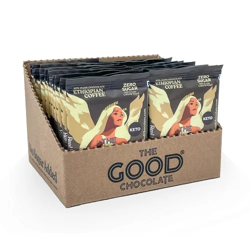 Miniatura 13 de The Good Chocolate - Almendras saladas Keto Chocolate Squares, cero azúcar, aperitivo bajo en carbohidratos netos, calorías más bajas, caramelo
