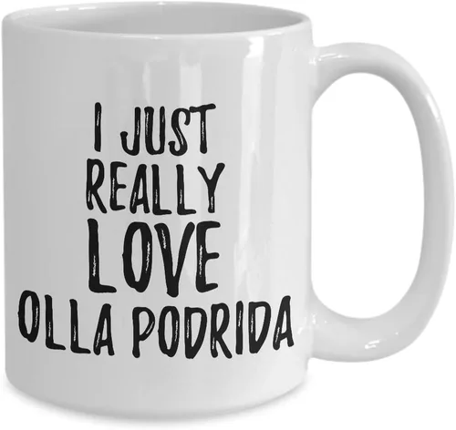 Miniatura 2 de Olla Podrida - Taza divertida para amantes de la comida, regalo de adicto con la frase "I Just Really Love Coffee Tea Cup", grande de 15 onzas