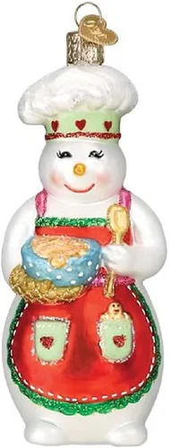 Miniatura 7 de Old World Christmas Adornos de muñeco de nieve con máscara facial Adornos soplados de vidrio para árbol de Navidad Multicolor