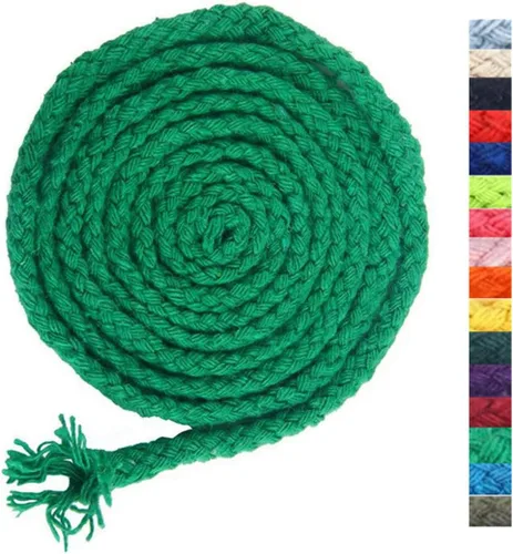 Miniatura 8 de 5 mm * 90 m Cuerda de macramé de algodón natural de 8 hebras para manualidades, hilo para tejer, para colgar en la pared y manualidades DIY (HPK)
