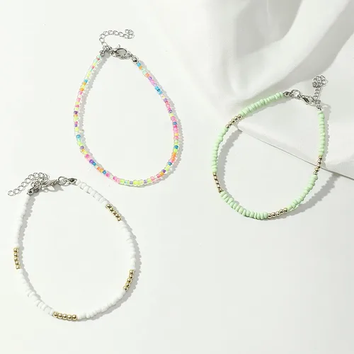 Miniatura 5 de Tobillera de concha para mujer, tobillera ajustable con cuentas trenzadas, joyería de pie, regalos para niñas
