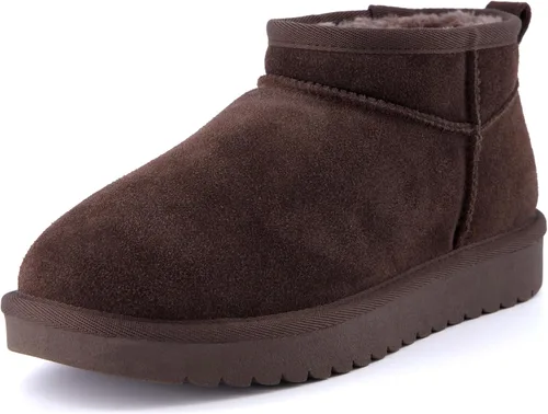 Miniatura 107 de CUSHIONAIRE, Hip 2 - Botas de nieve de gamuza auténtica para mujer, sin cordones, con cómodo forro de piel de oveja sintética + espuma viscoelástica