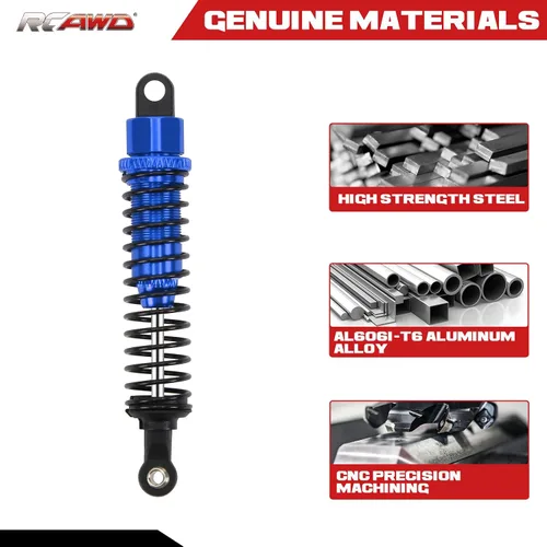 Miniatura 4 de RCAWD Amortiguador para mejoras LAEGENDARY 1/10, piezas de aluminio de 3.150 in, amortiguador de choques RC delantero y trasero, 6 unidades, azul