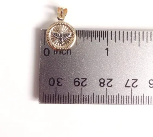 Miniatura 3 de Collar con medalla del Espíritu Santo de 17,2 pulgadas, cadena chapada en oro de 18 quilates