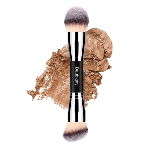 Miniatura 10 de Daubigny Brochas de maquillaje de doble punta, cepillo corrector perfecto para cualquier aspecto, cepillo de lujo premium redondeado cónico
