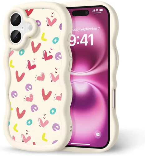 Miniatura 142 de Compatible con iPhone SE/8/7 Funda para Mujeres y Niñas, Marco Ondulado Rizado con Patrón Lindo, Estética Delgada Suave Silicona TPU Parachoques