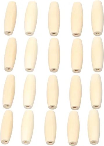 Miniatura 16 de 500 cuentas de madera ovaladas de 6 x 8mm, pequeñas cuentas espaciadoras de madera marrones con forma de grano de arroz, cuentas sueltas de madera
