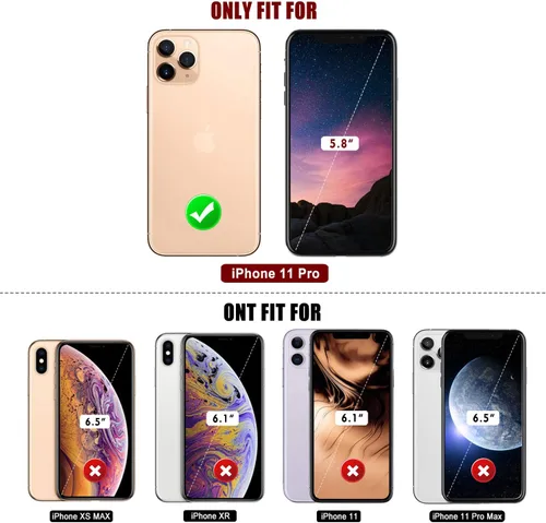 Miniatura 2 de Mitywah Funda impermeable para iPhone 11 Pro, resistente grado militar, a prueba de golpes, protección de pantalla integrada, resistente y gruesa