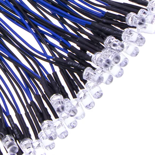 Miniatura 16 de 35 diodos LED morados precableados de 0.197 in, ultrabrillantes, 12 V, resistencia integrada para proyectos de bricolaje, Arduino, Raspberry Pi