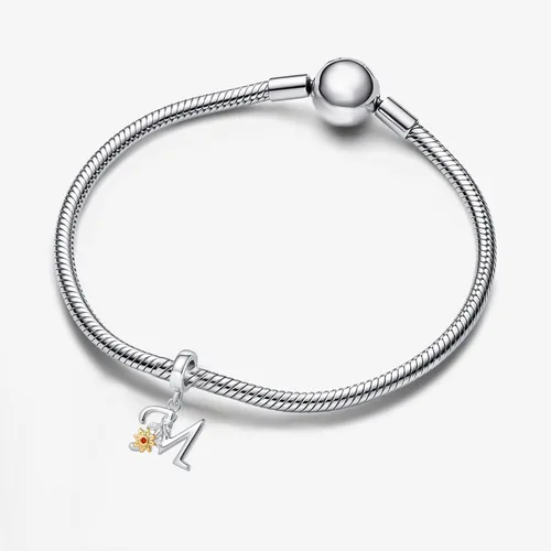 Miniatura 4 de Dijes de letras para pulseras con diseño de girasol dorado, inicial, alfabeto, mayúscula, cuentas, para cumpleaños