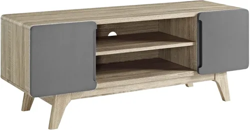 Miniatura 3 de Modway Tread Mid-Century - Mueble moderno para TV de 47 pulgadas, color gris natural