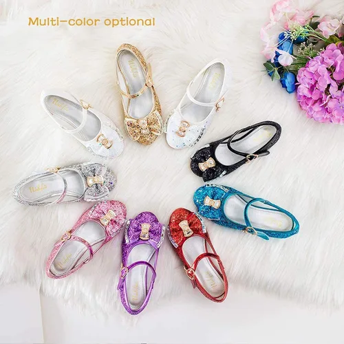 Miniatura 6 de Walofou Zapatos de vestir para niñas de flores, zapatos de tacón para fiesta de boda, zapatos planos de princesa Mary Jane para niños pequeños