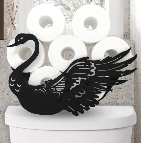 Miniatura 13 de Lindos soportes de papel de oveja, soporte de papel higiénico de metal negro, organizador decorativo de almacenamiento de papel higiénico