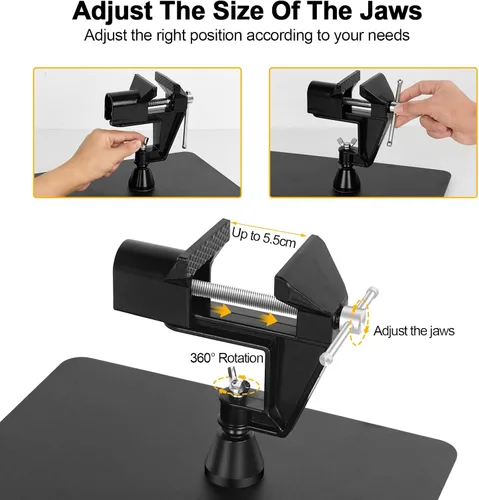 Miniatura 4 de Manos magnéticas que ayudan a soldar tercera mano, soporte para placa de circuito PCB con lámpara de aumento LED 3X, soporte para pistola de aire