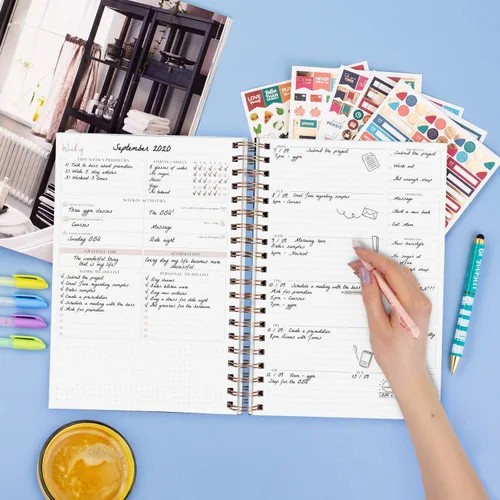 Miniatura 7 de PLANBERRY Agenda semanal grande prémium – Planificador de vida y presupuesto sin fecha – Organizador y diario de productividad, 8 x 10.4 pulgadas