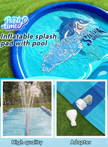 Miniatura 6 de Tobogán de agua para niños y adultos con rieles de protección inflables extragrandes y rociadores de agua de doble vía, diseño resistente y extra