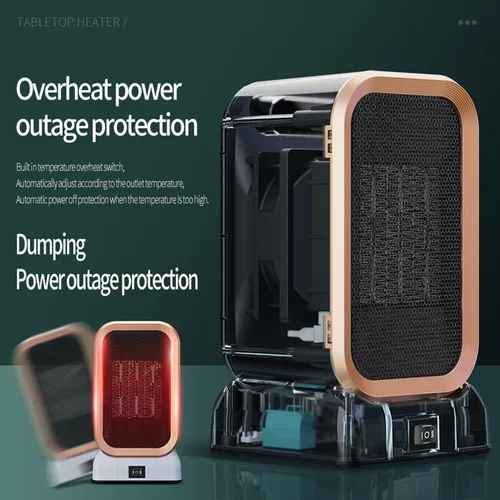 Miniatura 2 de Calentador de espacio para uso en interiores, 1000 vatios de alto rendimiento y 2 velocidades, calentador eléctrico pequeño para oficina y hogar