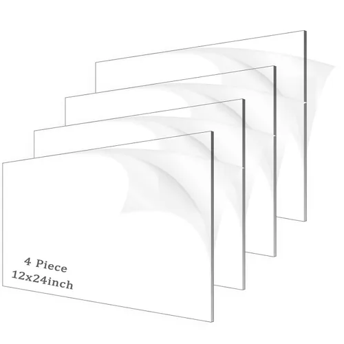 Miniatura 10 de 2 piezas de hojas de acrílico de 1/8" de espesor (3mm) de plexiglás transparente fundido de 12” x 16” con papel protector para letreros, proyectos