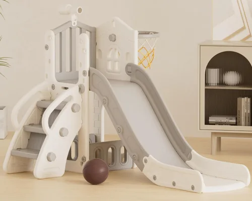 Miniatura 11 de XJD Tobogán 7 en 1 para niños pequeños de 12 a 36 meses, nueva actualización con golf, aro de baloncesto para juegos en interiores y exteriores
