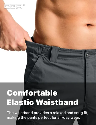 Miniatura 9 de CQR Pantalones cargo convertibles para hombre, resistentes al agua, con cremallera, ligeros, elásticos, UPF 50+, pantalones de trabajo al aire libre