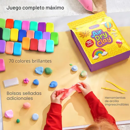 Miniatura 2 de FlyFlag - Arcilla de secado al aire – 70 colores, ultraligera y suave, arcilla de modelado no tóxica para niños con herramientas y tutoriales