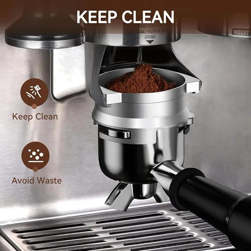 Miniatura 5 de YFWOOD Juego de embudo dosificador y pantalla de disco de 2.126 in, embudo de aluminio ligero para portafiltros Breville Barista, accesorios de café