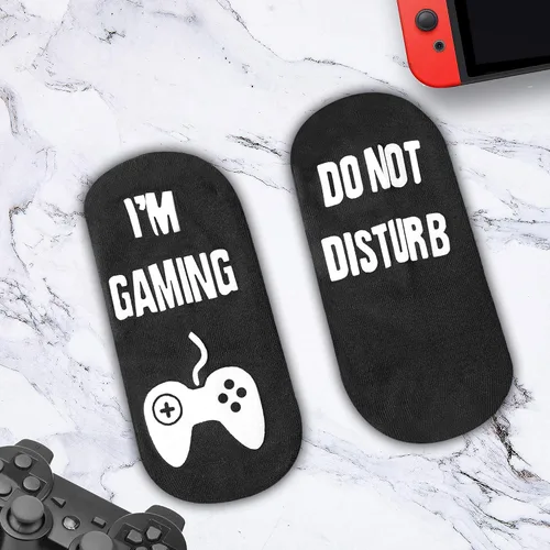 Miniatura 9 de Calcetines con texto en inglés Do Not Disturb I'm Gaming, regalo de cumpleaños para hombre, regalo divertido para adolescentes, papá, hombres