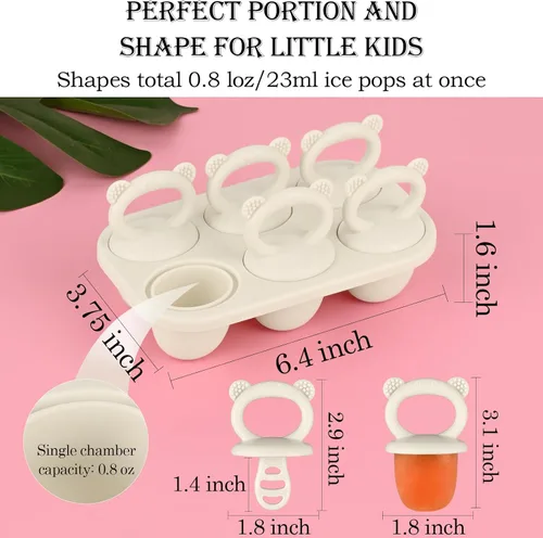 Miniatura 3 de Sakolla Baby Popsicle Molds Mini 6-Cavity Silicone Ice Pop Mold with Sticks Breastmilk Popsicle Molds for Teething Relief Toddler Popsicle Mold for